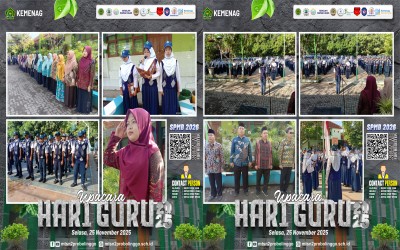 HARI GURU NASIONAL 2025 DI MTSN 2 PROBOLINGGO (UPACARA KHIDMAT BERTEMA “MERAWAT SEMESTA DENGAN CINTA”)