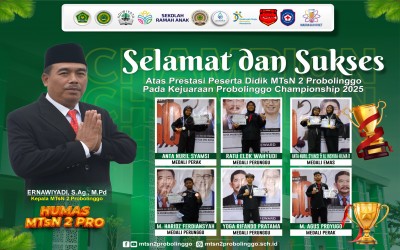 Borong Medali! 7 Siswa MTsN 2 Probolinggo Ukir Prestasi di Probolinggo Championship 2025