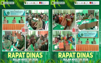 Rapat Dinas Agustus MTsN 2 Probolinggo: Menyatukan Langkah, Menajamkan Program, Menjemput Prestasi