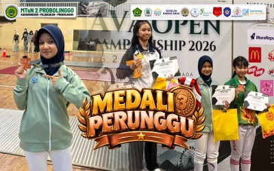 SISWI MTSN 2 PROBOLINGGO TEMBUS PODIUM SABRE PUTRI U14 PADA EAST JAVA OPEN CHAMPIONSHIP 2026 SERIES 2