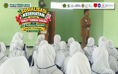 Usai Skrining Kesehatan, Sembilan Kelas Siswa Kelas VII MTsN 2 Probolinggo Ikuti Sosialisasi di Mushalla Kampus 2