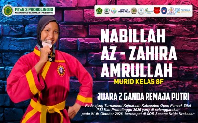 JUARA LAGI! NABILLAH AZ-ZAHIRA AMRULLAH KEMBALI NAIK PODIUM, MTsN 2 PROBOLINGGO TAMBAH MEDALI