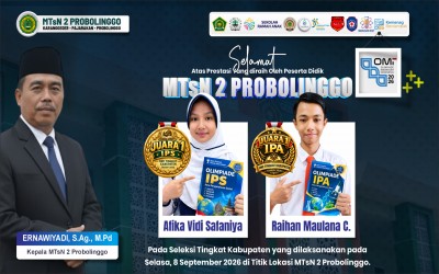 Afika dan Raihan Antarkan MTsN 2 Probolinggo Lolos OMI Tingkat Provinsi Jawa Timur