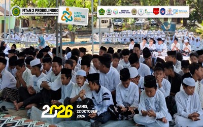 GEMA SHALAWAT, SEMAI PRESTASI: MTsN 2 PROBOLINGGO PERINGATI HARI SANTRI 2026 DENGAN PENUH KHIDMAT