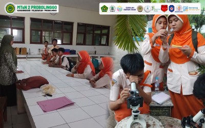 Ekstrakurikuler Riset MTsN 2 Probolinggo Uji Kandungan Nanas, Tomat, dan Recodescolor, Dorong Siswa Berani Menemukan Gagasan Baru